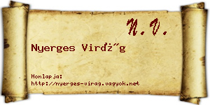 Nyerges Virág névjegykártya